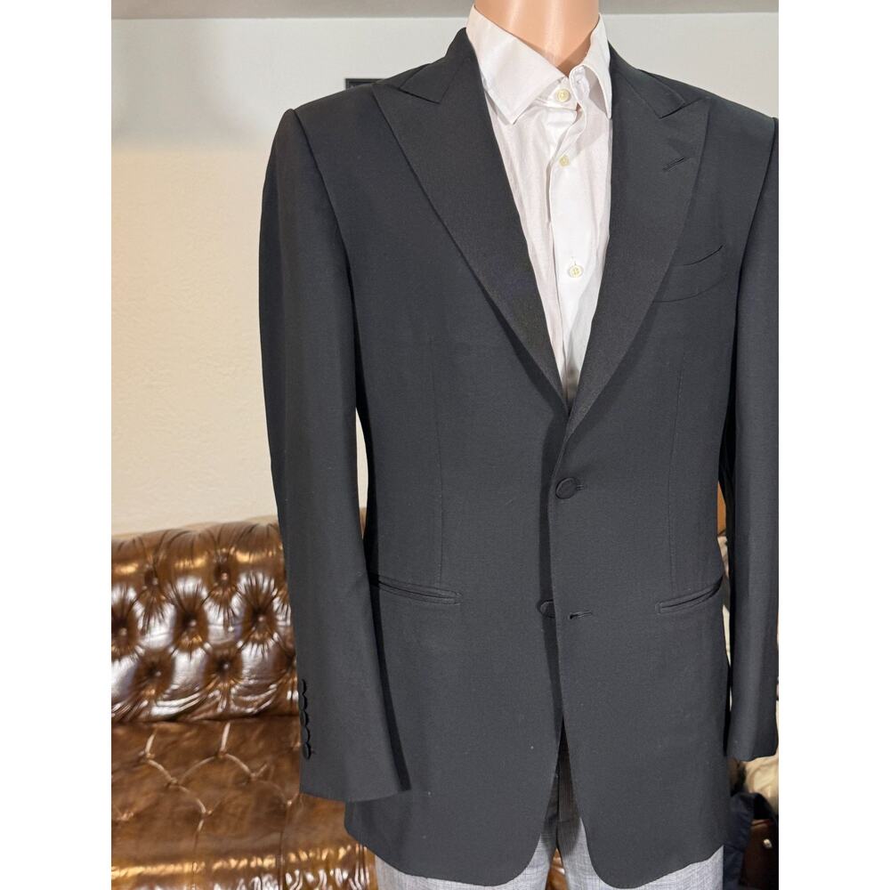 Tom Ford Regency Grossgrain Peak Lapel Dinner Jacket Tuxedo (50R EU) Wool Black